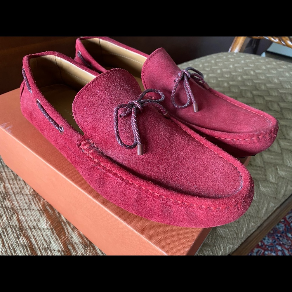 Zara men’s red suede loafers